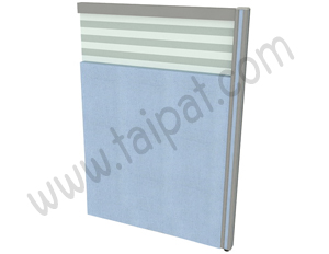 พาร์ทิชั่น กั้นห้อง ล่างทึบ-บนกระจกพ่นทรายสลับใส ไม่มีกล่องไฟ ไม่มีเฟรม