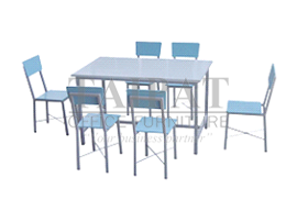 โต๊ะเก้าอี้นักเรียนอนุบาล 4-6 ที่นั่ง T-KG-S6 (เก้าอี้ขากากบาท)