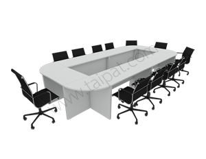 โต๊ะประชุม CF-6 (10-14 ที่นั่ง) : ขนาดโดยรวม 420 X 195 X 75 ซม. 