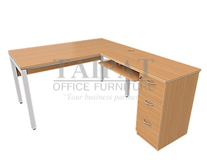 โต๊ะทำงานตัวแอลพร้อมคีย์บอร์ด STS-147500+PD-4263