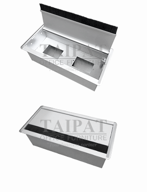 กล่องไฟแบบฝัง 2 ช่อง พร้อมแปรงกันฝุ่น POP-UP-950-4/3 (AX-02028/2)