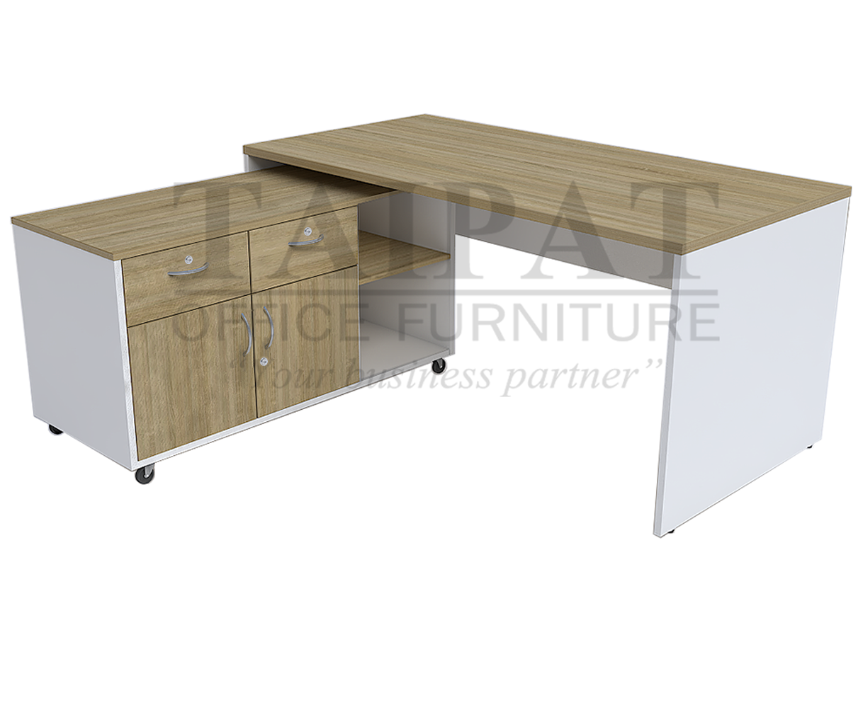 ชุดโต๊ะทำงานตัวแอล D-1600+PS-1261W