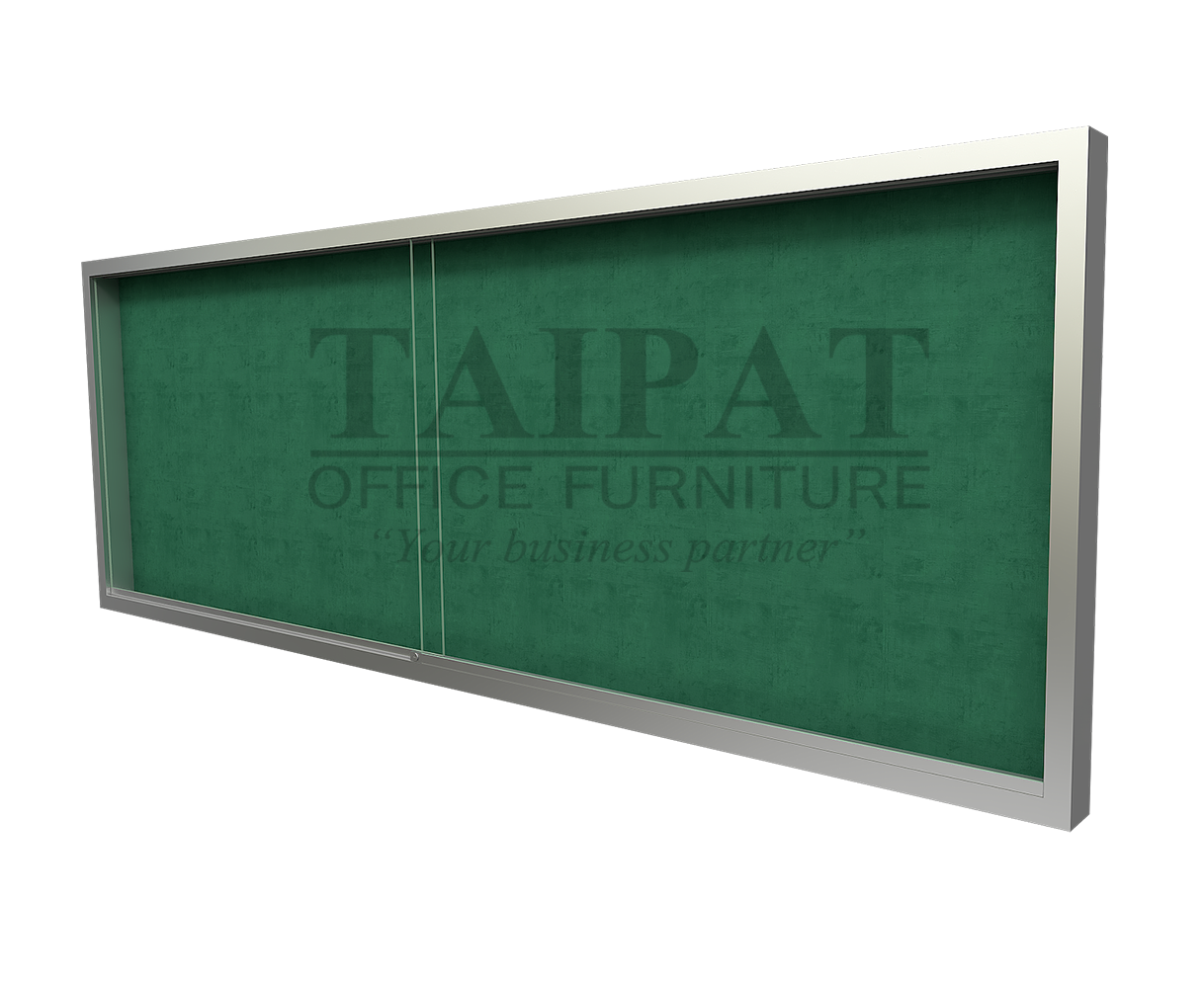 บอร์ดปิดประกาศกำมะหยี่ตู้กระจก แบบแขวนผนัง 