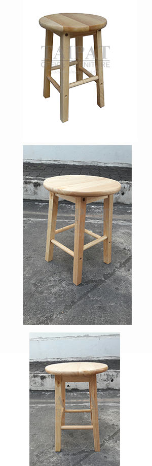เก้าอี้ไม้ยางพารา STOOL-30-18H