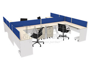 WORKSTATION WS-1 โต๊ะทำงานตัวแอลแบบกลุ่ม