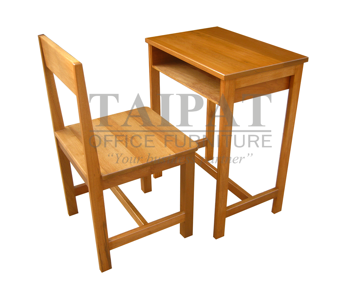 โต๊ะเก้าอี้นักเรียน มัธยม ไม้เนื้อแข็ง T-0031,CH-0020