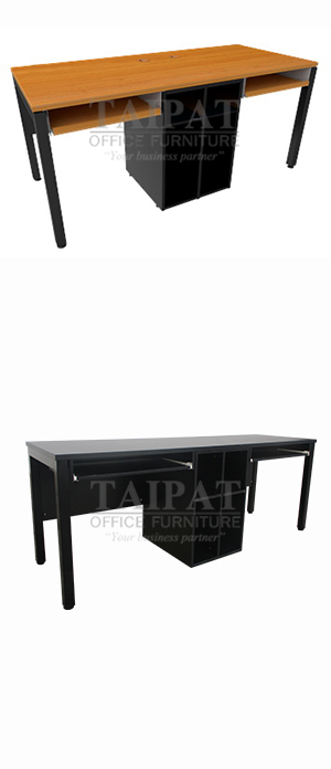โต๊ะเรียนพร้อมที่วางคอมพิวเตอร์ สำหรับ 2 คน STSC-177544