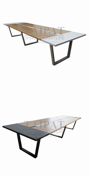 โต๊ะประชุมขาเหล็ก SCF-4112B (10-12 ที่นั่ง) : ขนาด 410 x 120 x 75 ซม.