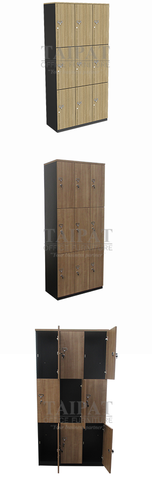 ตู้ล็อคเกอร์ไม้ 9 ช่อง CHK-9009