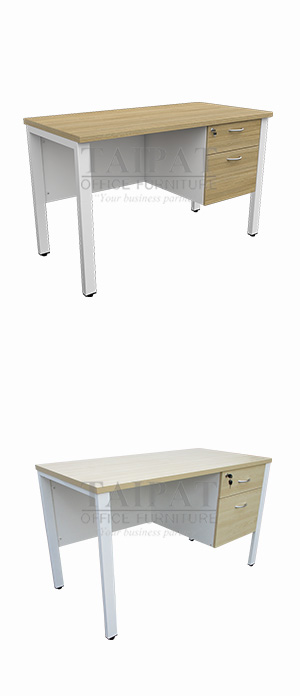 โต๊ะทำงานขาเหล็ก RSTS มี 2 ลิ้นชัก