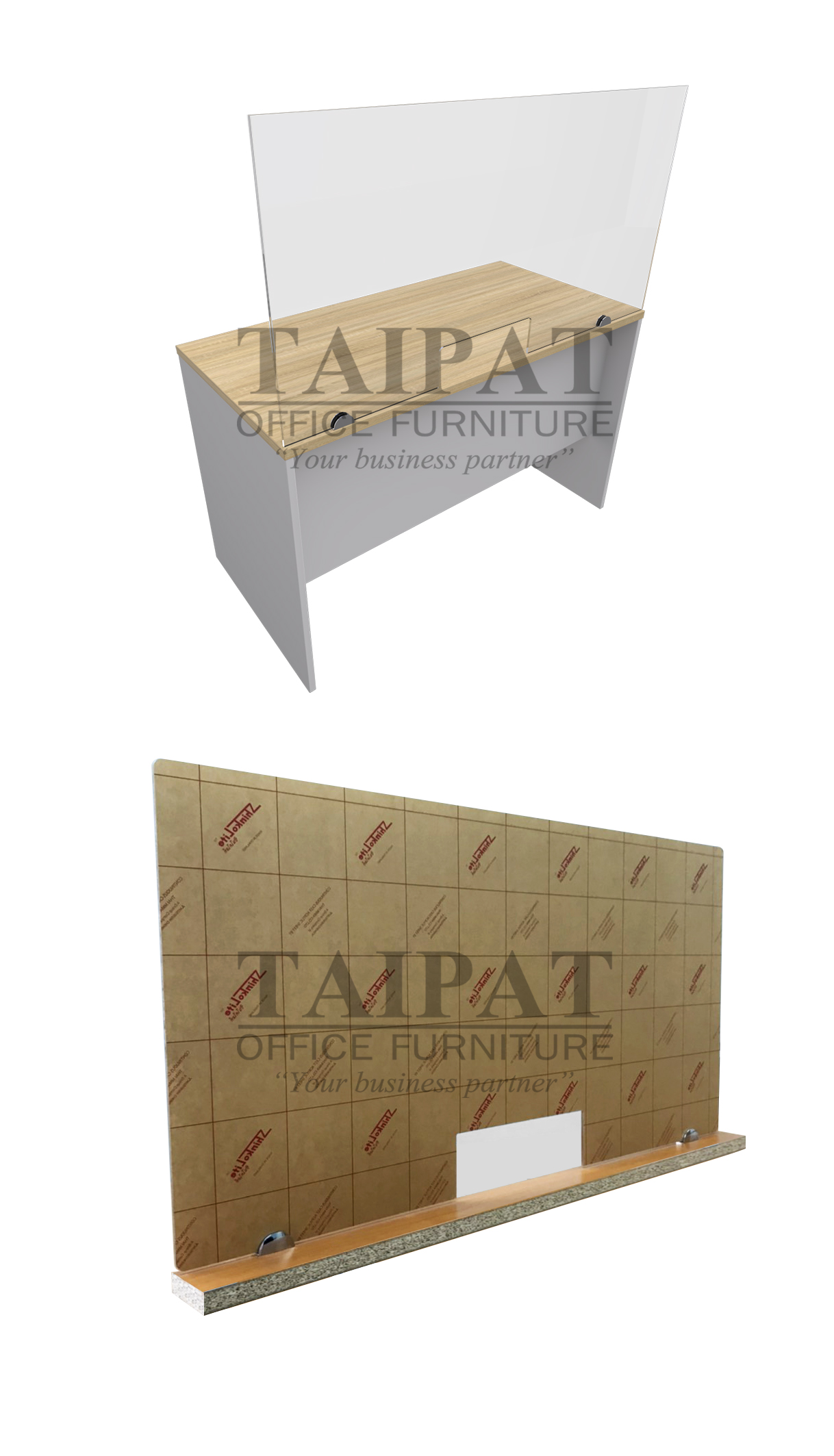 ฉากกั้นป้องกันเชื้อโรค อะคริลิคใส PAC2-120/60