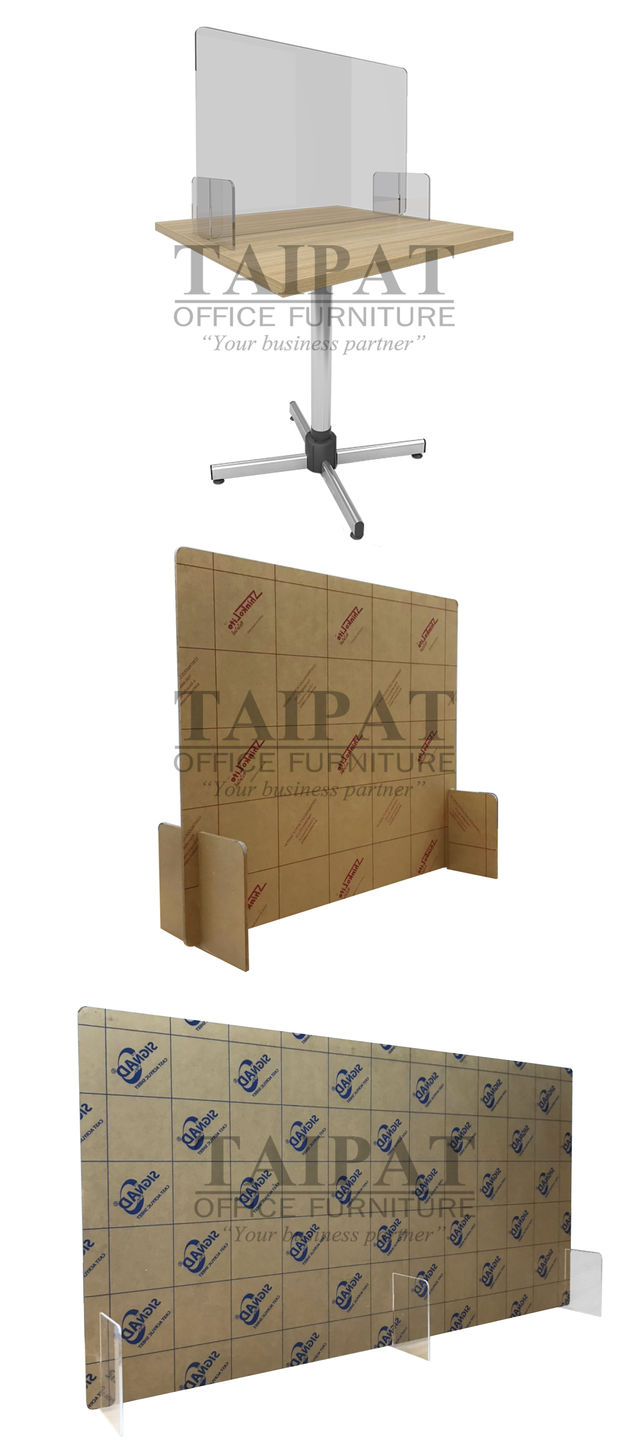 ฉากกั้นป้องกันเชื้อโรค ฉากกั้นโต๊ะอาหาร  อะคริลิคใส PAC8-60/50