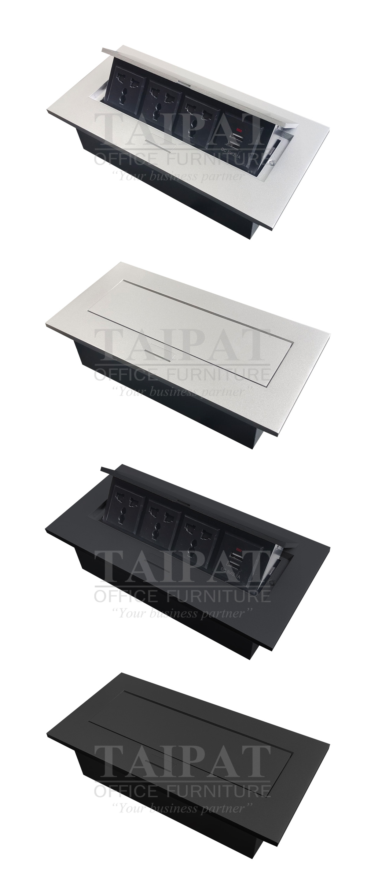 กล่องไฟ POP-UP ( ฝาสีเงิน , สีดำ ) รุ่น CS-11703-1