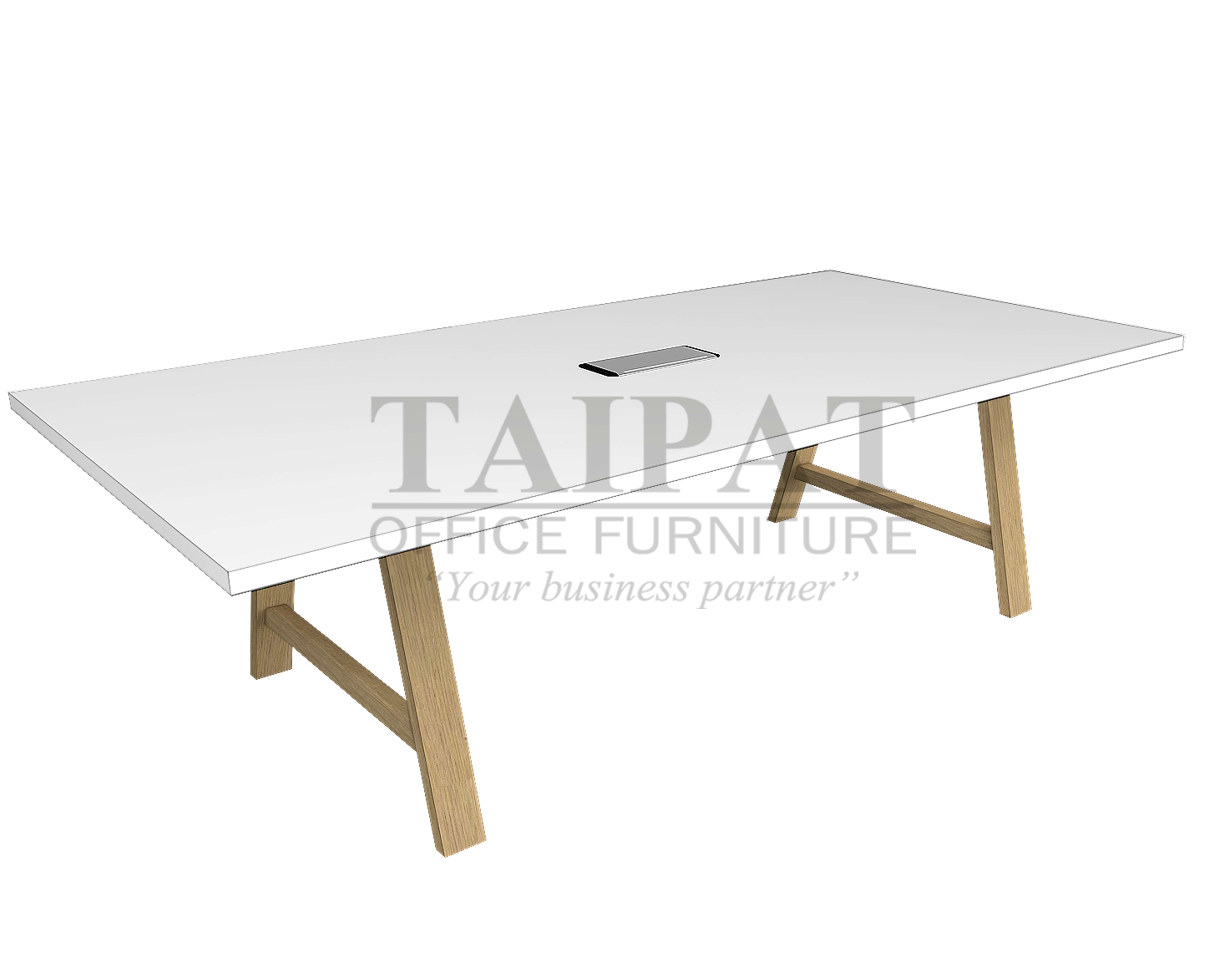 โต๊ะประชุมขาไม้ CFB-2412B (8ที่นั่ง)