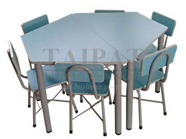 โต๊ะสามเหลี่ยม โต๊ะเรียนแบบกลุ่มต่อ6  T-0741
