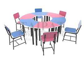 โต๊ะทรงโดนัท แบบกลุ่ม ไม่มีโต๊ะกลาง SECONDARY ระดับมัธยม D-0326