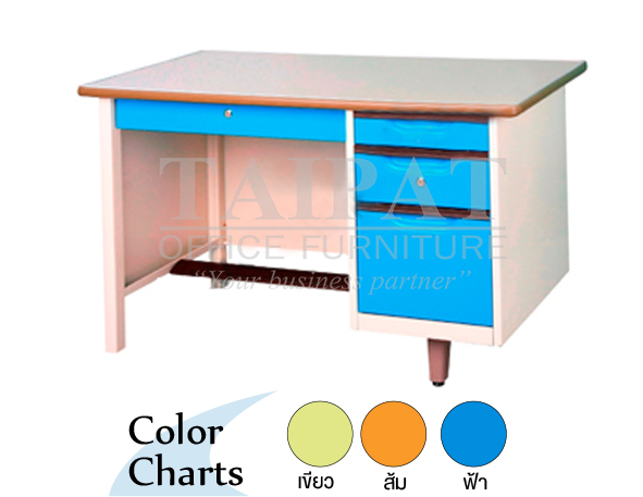 โต๊ะทำงานขาเหล็ก 4 ลิ้นชัก (รุ่น FW) TC-2642FW,TC-2648FW