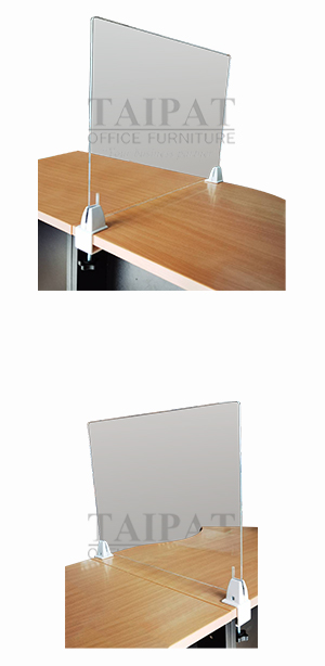 อุปกรณ์หนีบฉากกั้นป้องกันเชื้อโรค ฉากกั้นโต๊ะทำงาน อะคริลิคใส SERIES16