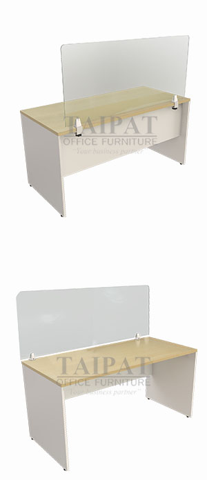 อุปกรณ์หนีบฉากกั้นป้องกันเชื้อโรค ฉากกั้นโต๊ะทำงาน อะคริลิคใส SERIES17