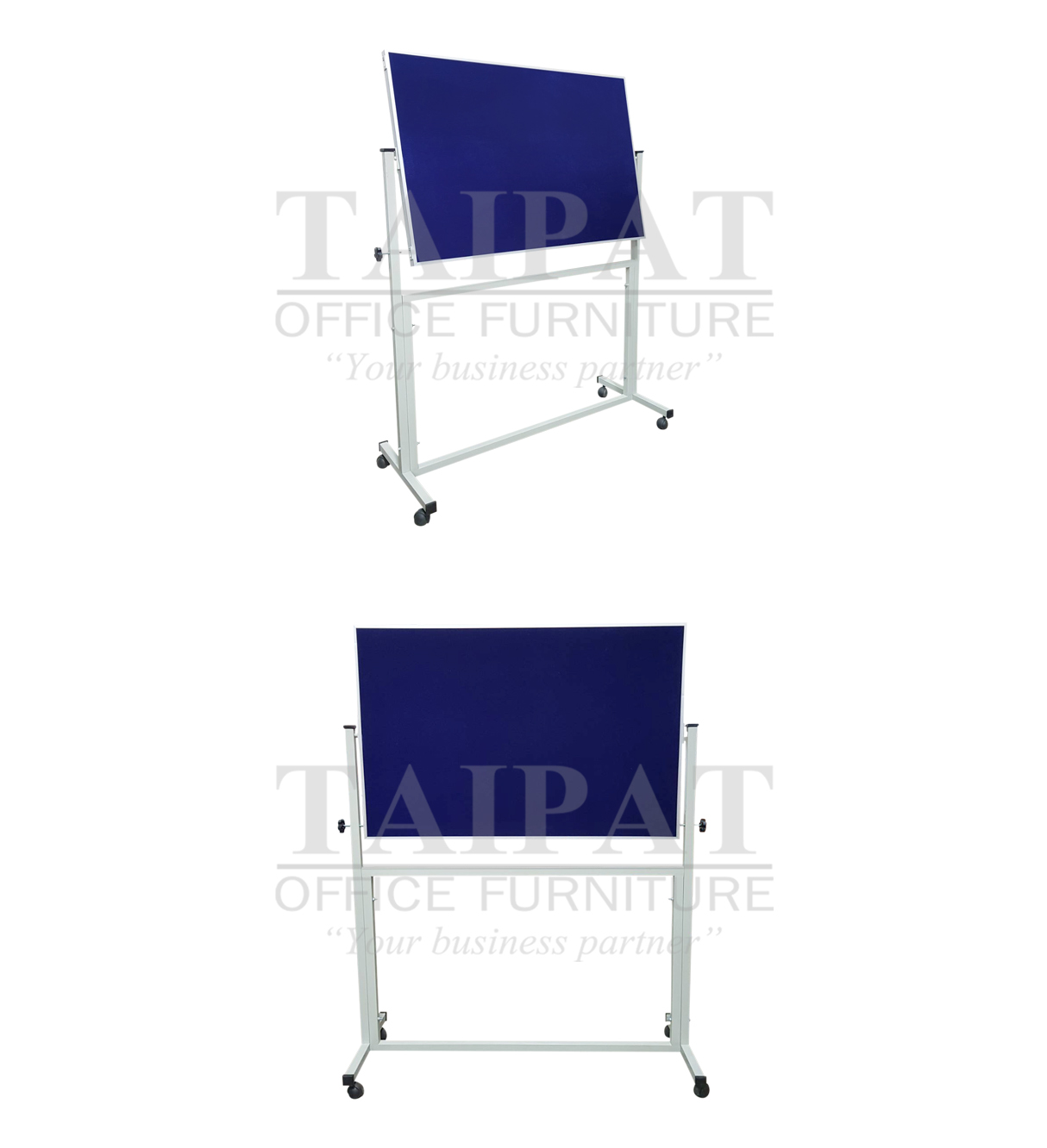 บอร์ดปิดประกาศกำมะหยี่ (2 หน้า ) มีขาตั้งล้อเลื่อน