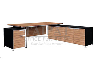 โต๊ะผู้บริหาร 2 ลิ้นชักซ้าย-ตู้แอลขวา SBGR-2320