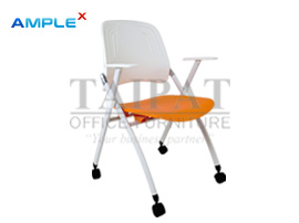เก้าอี้ห้องสัมมนา มีล้อเลื่อน ซ้อนชิดได้ รุ่น Orando-W AX-15032