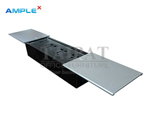 กล่องไฟ POP UP ฝาสไลด์อลูมิเนียม ( ฝาสีเงิน , สีดำ ) รุ่น  JX-728A  AX-02009