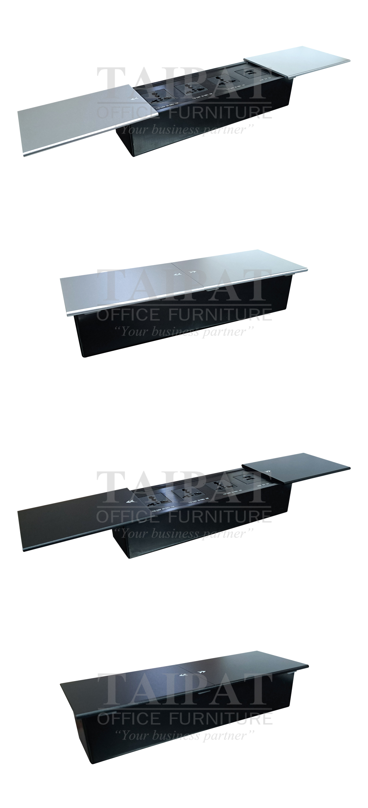 กล่องไฟ POP UP ฝาสไลด์อลูมิเนียม ( ฝาสีเงิน , สีดำ ) รุ่น  JX-728A  AX-02009