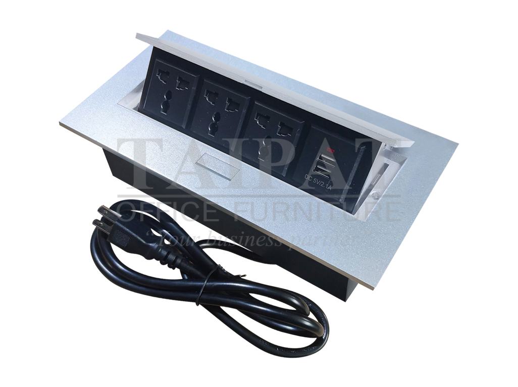 กล่องไฟ POP-UP แบบมีสายไฟ ( ฝาสีเงิน , สีดำ ) รุ่น CS-11703/PB1