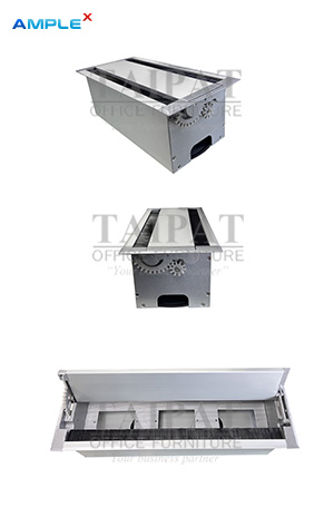 กล่องไฟแบบฝัง 3 ช่อง เปิดได้ 2 ฝั่ง พร้อมแปรงกันฝุ่น AX-02025/3