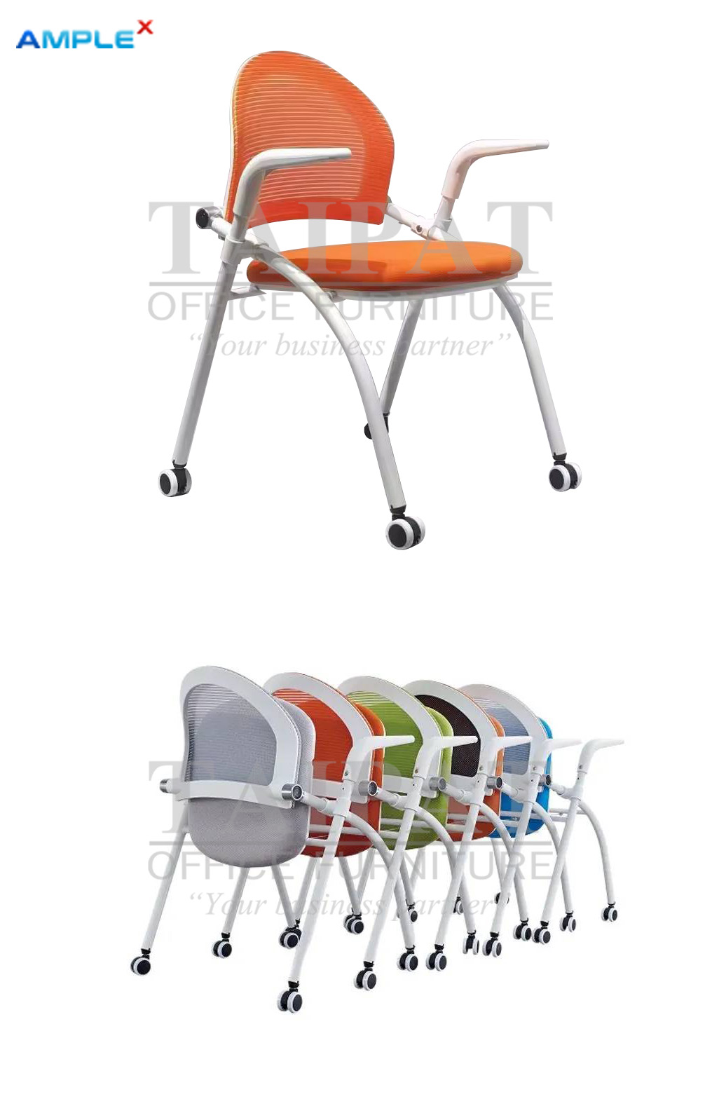 เก้าอี้ห้องสัมมนา มีล้อเลื่อน ซ้อนชิดได้ รุ่น SVENS (สเวนส์) AX-15303