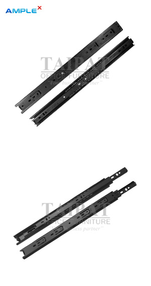 รางลิ้นชักลูกปืน สีดำ 3 ตอน 35 มม. (12 , 14 , 16 นิ้ว) AX-02074