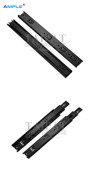 รางลิ้นชักลูกปืน สีดำ 3 ตอน 45 มม. (18 , 20 , 24 นิ้ว) AX-02075