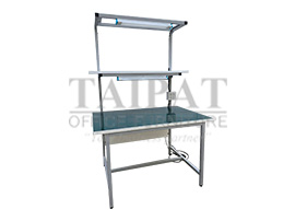 โต๊ะ QC อเนกประสงค์ 2 ชั้น พร้อมอุปกรณ์ไฟฟ้า T-0913