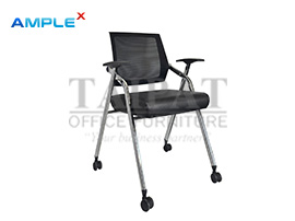 เก้าอี้ห้องสัมมนา PU ขาชุบ มีล้อเลื่อน รุ่น Samuel-W (ซามูเอล-ดับบลิว) AX-15287W-1