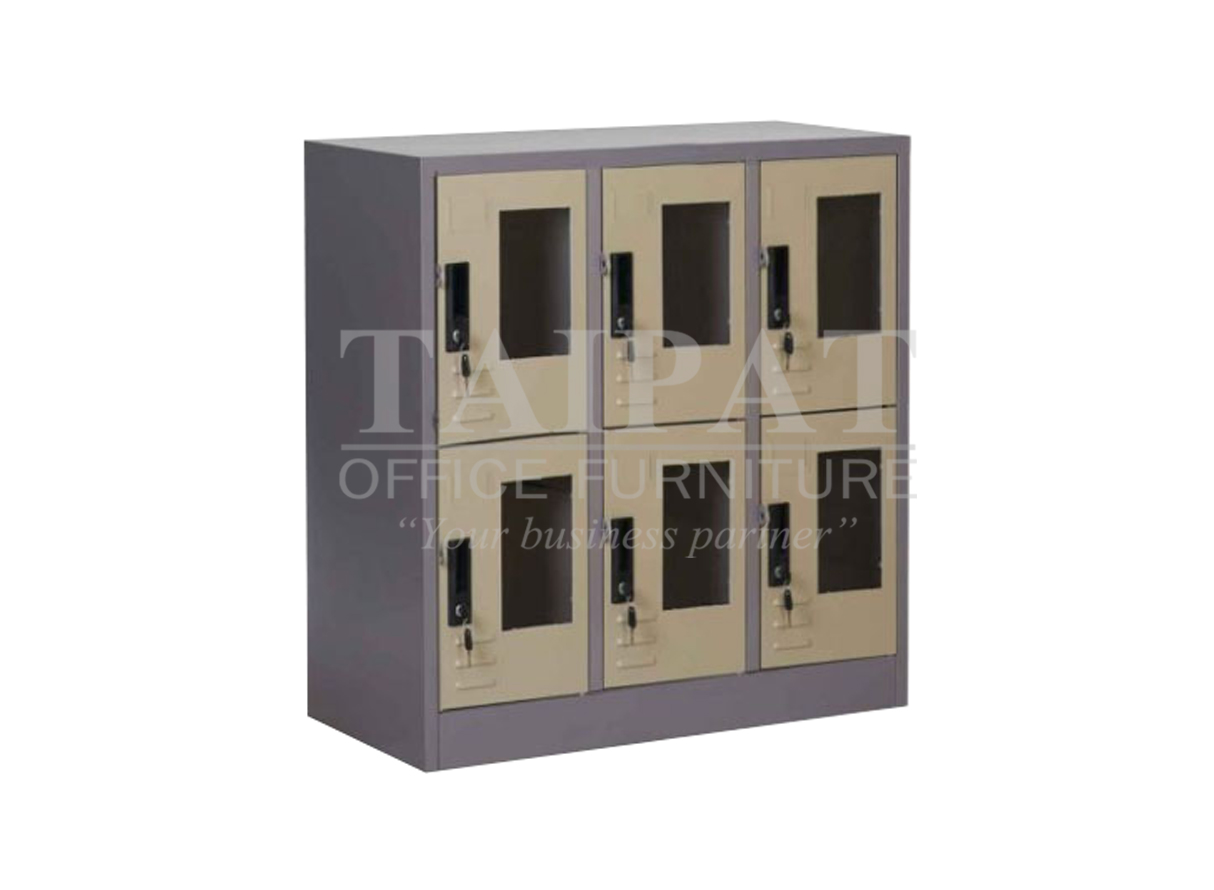 ตู้ล็อคเกอร์ 6 ช่อง เตี้ย (กระจก) LKG-06SME