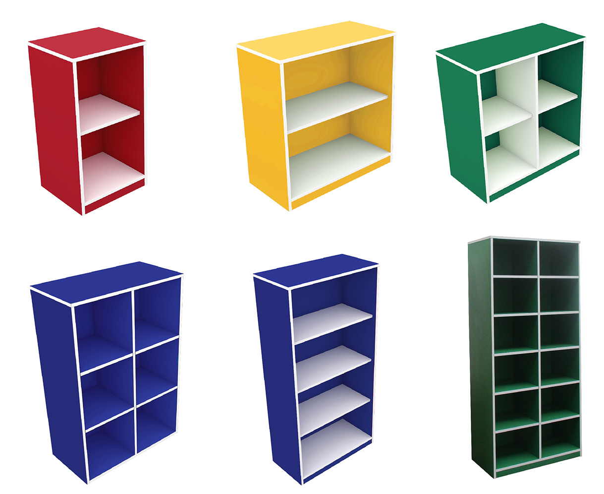 ชั้นไม้ปาร์ติเกิล สีแบบ Fancy