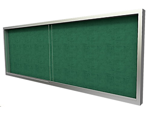 บอร์ดปิดประกาศกำมะหยี่ตู้กระจก แขวนผนัง