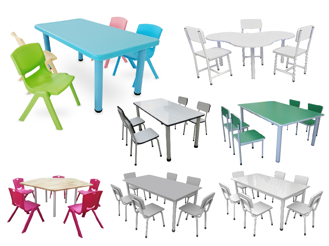 โต๊ะเรียนแบบกลุ่มสำหรับอนุบาล