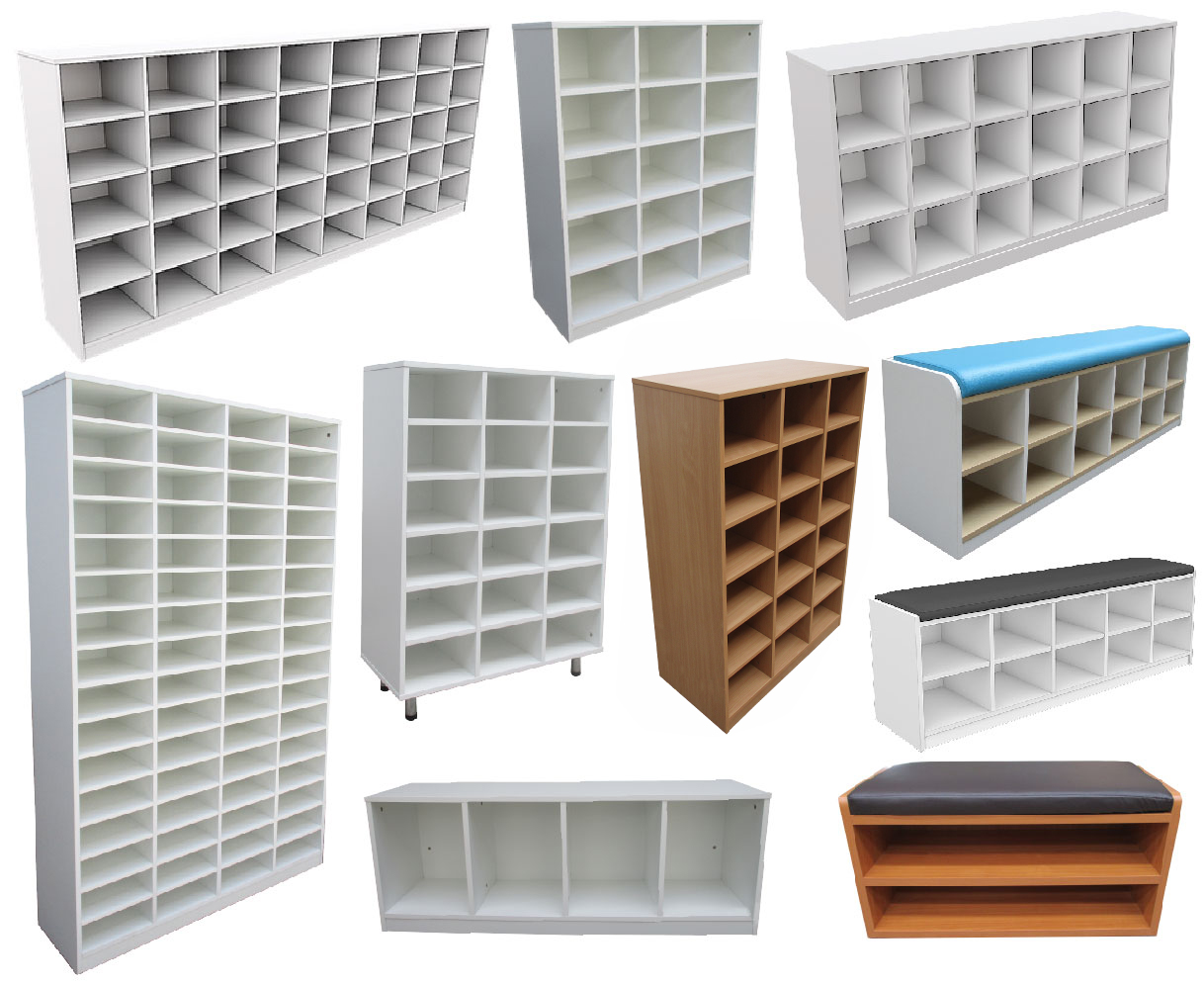 ชั้นวางรองเท้า ตู้เก็บรองเท้า ไม่มีประตูปิด (โครงสร้างหลักไม้ PARTICLE BOARD )